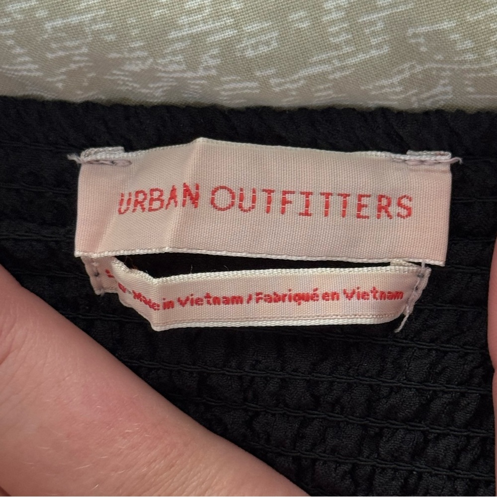Urban Outfitters Black Tie-Front Peplum Blouse - Picture 3 of 3
